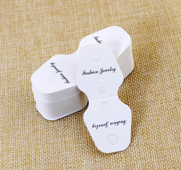 100pcs White Rectangle Paper OPP Bag Price Display Jewelry Brooch Pendant Necklace Bracelet Rings Gifts Display Cards