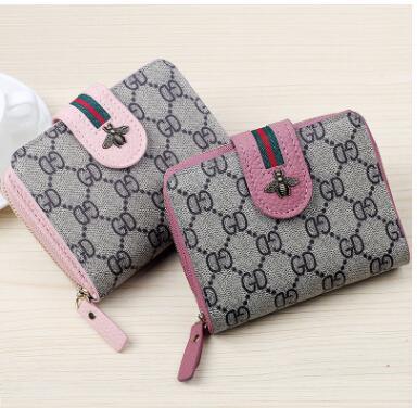 Luxury Fashion Ladies Leather Wallets Cute Bee Leather short Wallet Women Money Bag Clutch Purse new honey bee Wallet