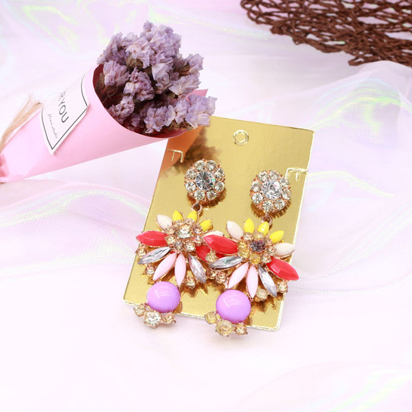 500pcs 6*9cm Gold Color High Quality Fashion Jewelry Stud Eearring Card Hanging Tags Paper Displaying Card