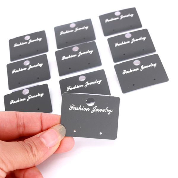 500pcs 4*3cm Black Earring Organizer Ear Studs Jewelry Display Rack PVC Paper Earring Display Cards Earring Cards Can customize Logo