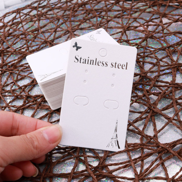 Wholesale 500pcs Earring Display Tags Card Paper 5*8cm Jewelry Display Packaging Card Earring Stud Holder Hang Tags