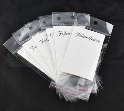 Fashion 200Set Earring White Paper Display Cards Displays W/Self Adhesive Bags DIY Jewelry Packaging Findings Free Shipping P1432