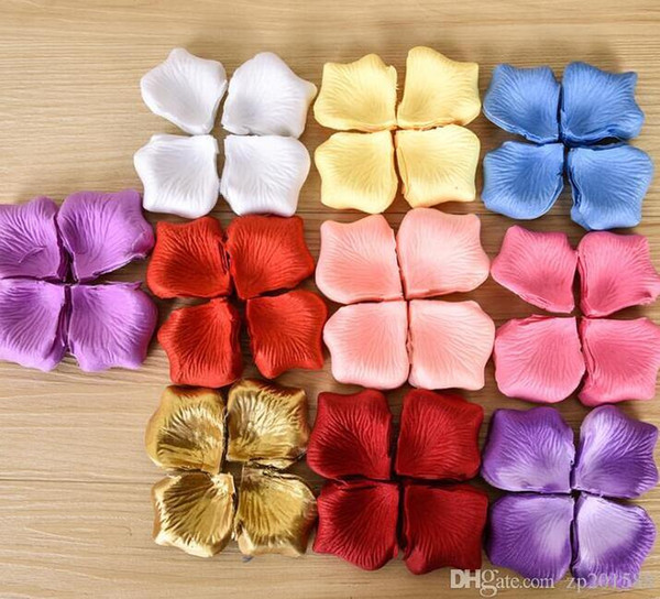 2000Pcs /bag Jewelry Display Silk Satin Rose Petals Wedding Engaged Flowers Favors Decoration Flowers Petals Wedding Supplies Mixed color