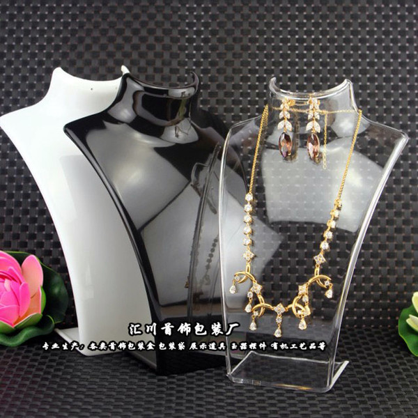 Fashion Jewelry Display Bust Acrylic Storage Box Mannequin Jewelry Holder for Earring Hanging Necklace Stand Holder Doll Free Shipping