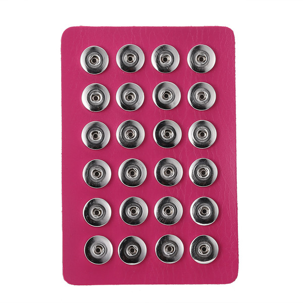 Hot Snap Button Jewelry Black Genuine Leather 18MM &12MM Snap Button Display For 24pcs DIY Jewelry Soft Displays Holder