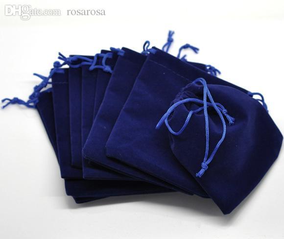 Hot Jewelry Bag 10 Dark Blue Velveteen Pouch Jewelry Gift Bags With Drawstring 12x10cm Jewellery Packaging