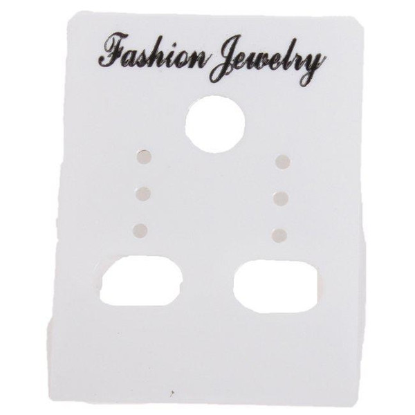 Wholesale-Wholesale 540pcs/lot Fashion White Custom Jewelry Earrings Packaging Display Cards plastic Tags 4*3mm 260331 Free Shipping