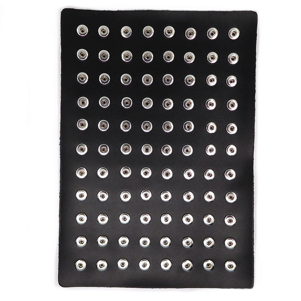 NOOSA Black Genuine Leather Display for 12mm Snap Buttons Jewelry fit 88 snaps