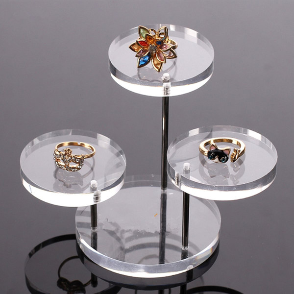 2016 New Design Jewelry Organizer Jewelry Display Stand Clear 3 Tray Acrylic Earring Bracelet Necklace Display Stand Shelf