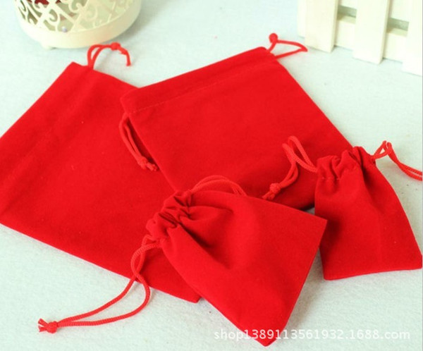 Mix Color 10x12cm red Velvet Pouch Wedding Gift Bag Drawstring Jewelry Packaging Christmas Gift Pouch 100pcs/lot