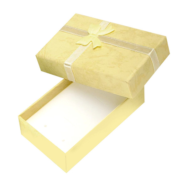 Cheap 8*5*2.5cm jewelry earringbracelet ring gift box beige square carton bow case package ES4557