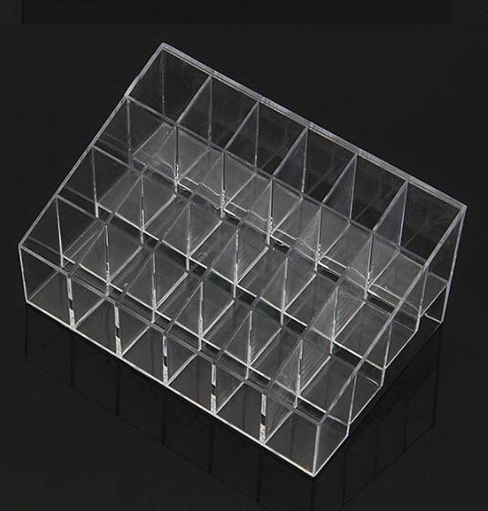 Wholesale-Fress shipping Clear Acrylic 24 Lipstick Useful Holder Display Stand Cosmetic Organizer Makeup Case Hot Sell