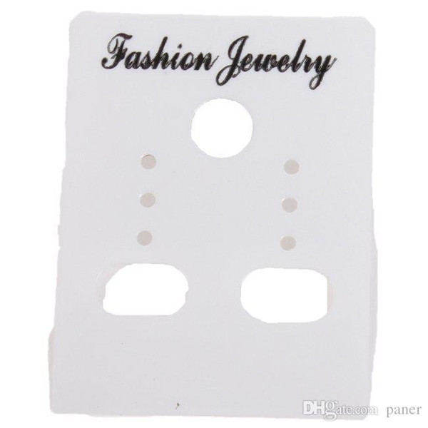 Wholesale-Wholesale 540pcs/lot Fashion White Custom Jewelry Earrings Packaging Display Cards plastic Tags 4*3mm 260331 Free Shipping