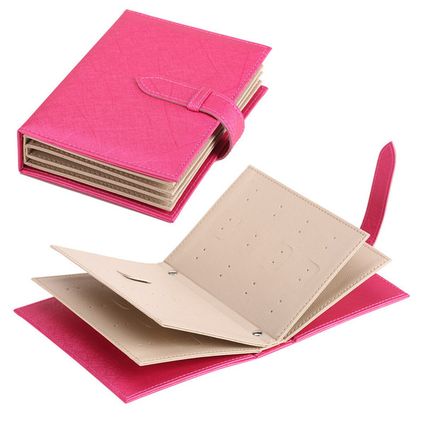 2018 New Portable Earrings Storage Book Creative Collection Jewelry Box Full Leather Earrings Storage Box Wholesale 5 Styles Choose H193F