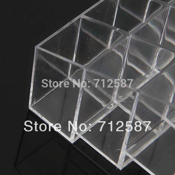 Wholesale-Fress shipping Clear Acrylic 24 Lipstick Holder Display Stand Cosmetic Organizer Makeup Case # 9014