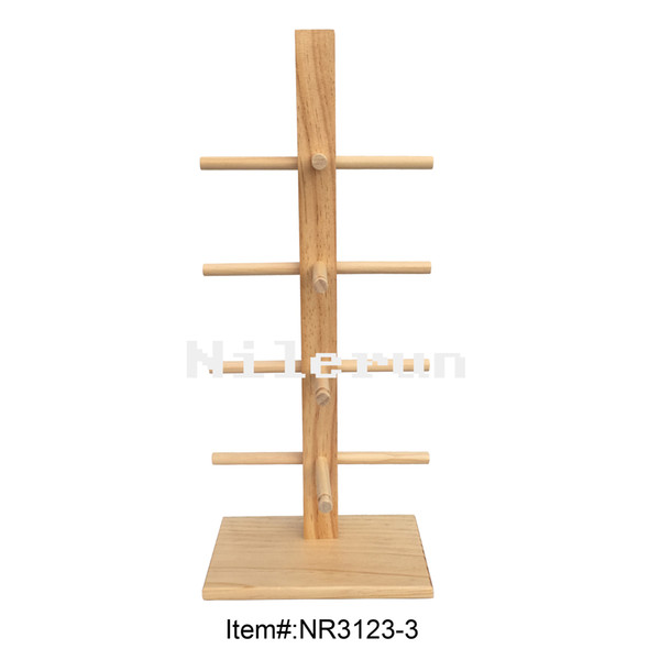 Hot selling stocked knocked-down 4 sunglasses wood display stand rack