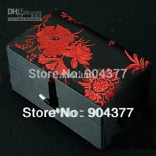 High End Tall Jewellery Gift Boxes Cotton filled Snuff Bottle Box Silk Brocade Crafts Packaging Box Storage Cases 5pcs/lot