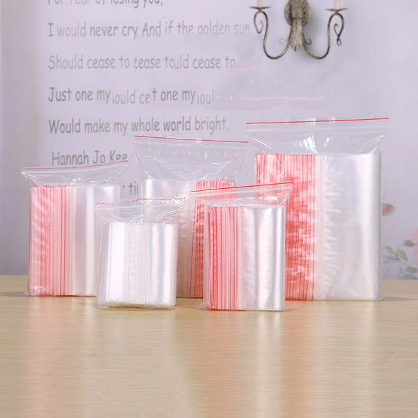 100pcs 4*6/6*8/8*12/10*15cm Transparent Self Sealing Sachet Zip Zipper Lock Plastic Bags Clear Ziplock Bag For Jewelry Packaging