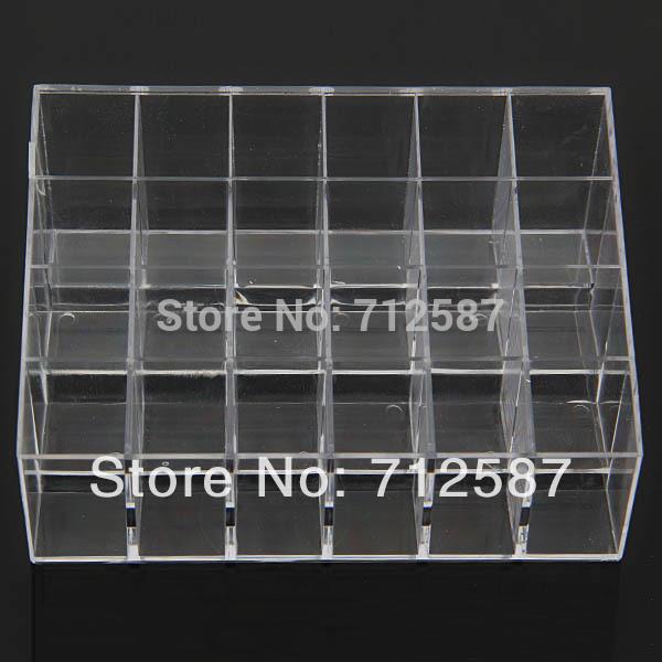 shipping Clear Acrylic 24 Lipstick Holder Display Stand Cosmetic Organizer Makeup Case # 9014