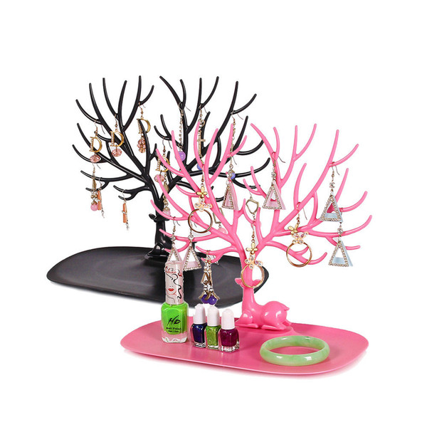 Little Deer Earrings Necklace Ring Pendant Bracelet Jewelry Display Stand Tray Tree Storage Racks Organizer Holder 25*15*22cm