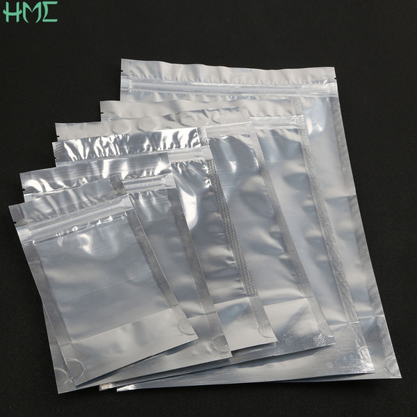 10pcs Clear Aluminum Foil Zip Lock Gift Boutique Self Seal Bags Pouch For Candy Bread Jewelry Wrapper Display Packaging Bag