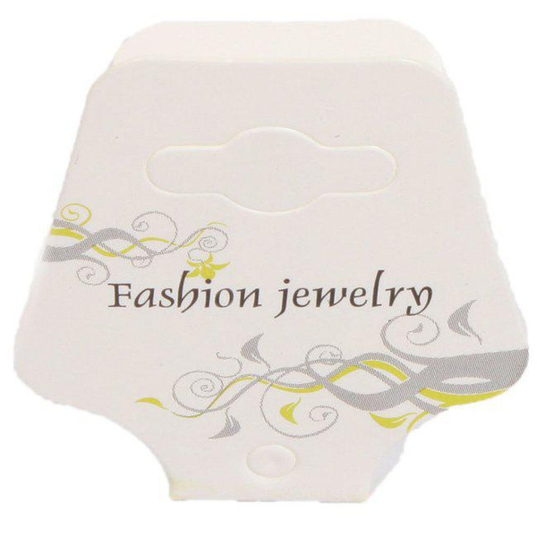 400pcs 92*38mm Necklace Bracelet Earring Jewelry Packaging Paper Display Cards Holder White Pendant Hanging Display Cards Tags