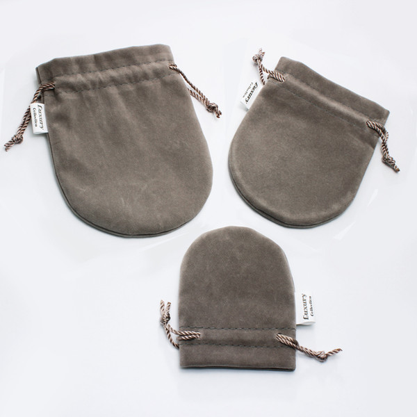 Packaging & Display Jewelry packing pouches 3 size (Must order with ) high quality grey soft velvet pouches for ring earrings