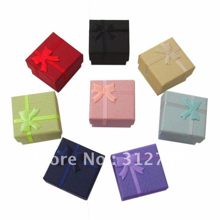 Wholesale-Free By China Post -- NEW.Wholesale,paper jewelery gift box,4*4*3cm,more color ,ring box,144pcs/lot