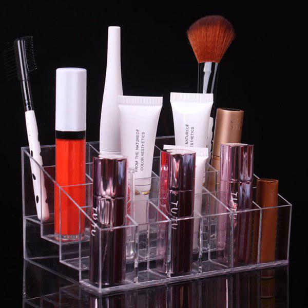 Fantastic 24 Trapezoid Clear Acrylic Lipstick Holder Brushes Makeup Stand Luxury Cosmetic Organizer Display Rack Free Shipping