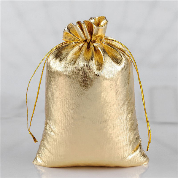 50pcs Golden/Silver Color Drawstring Dust-proof Pouches Jewelry Gift Delicate Soft Smooth Stronge Hot Popular Bag13x18cm 17x23cm