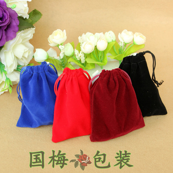 Mix Color 10x12cm Thick Velvet Pouch Wedding Gift Bag Drawstring Jewelry Packaging Christmas Gift Pouch 50pcs/lot