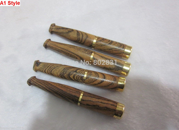 2 Style Ebony Wood Cigarette Pipe Double Filtration Wood Pipe Metal Cigarette Holder Wood Smoking Pipes!