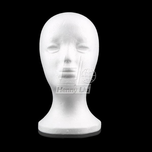 Wholesale-Female Styrofoam Foam Mannequin Manikin Head Model Wig hair Glasses Hat Jewelry Display