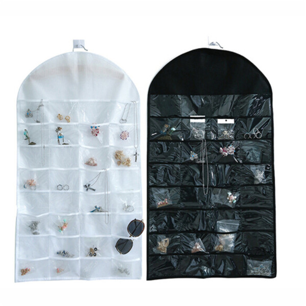 32 Pockets Dual Sided Jewellery Storage Display Pouch Jewelry Hanging Organizer Earring Necklace Jewelry Display Holder