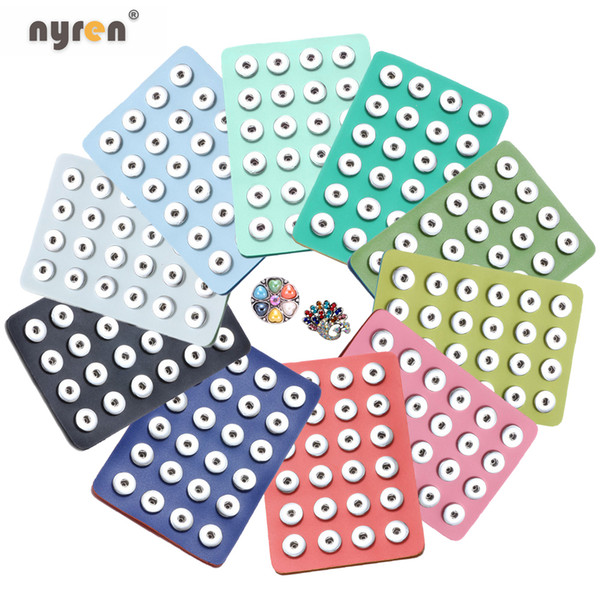 5PCS Hot sale Multicolors PU Leather Snap Stands Display Detachable Set 18mm Snap Buttons Ginger snaps Jewelry