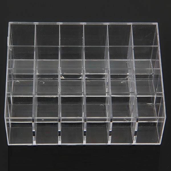 Wholesale-Clear Acrylic 24 Lipstick Holder Display Stand Cosmetic Organizer Makeup Case # 9014 Fress shipping