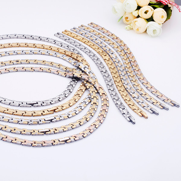 Wholesale 5 Colors Jewelry Set For Women Stainless Steel Necklace & Bracelet For Girls Cute Bangles And Neklace