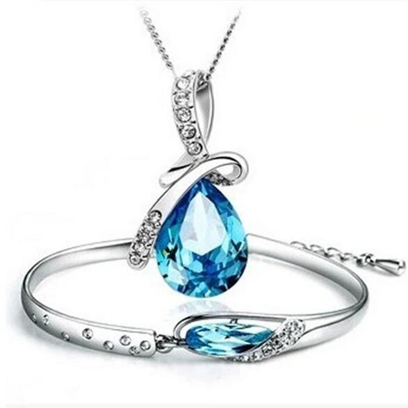 New Arrival For New Year Austria Zircon Crystal Necklace/Bracelet Jewelry Sets Diamond Angel Shoe Jewelry Sets For Women