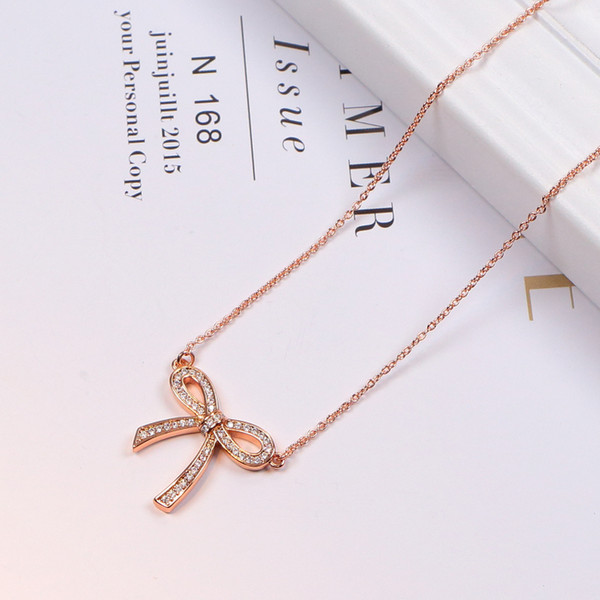 Women Luxury Brand Jewelry Designer Bracelet necklace For tiffan 18K gold rose gold Crystal Diamond Womens necklace bracelet with dust bag