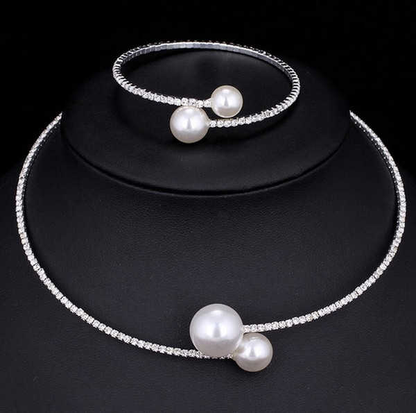 Crystal Mosaic bracelet brand fashion Imitation pearl ethnic Bracelet punk circular beads bracelets bangle women Jewelry Sets