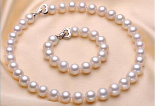 hot set of 11-12mm south sea round white pearl necklace 18