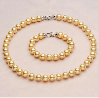 Deep sea Nanyang mother of pearl necklace bracelet can do with long necklace sweater chain platinum plated double buckle