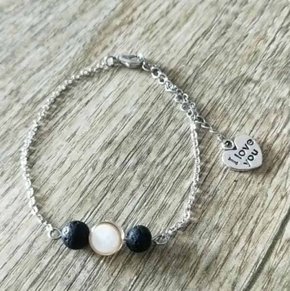 Lava Diffuser Jewelry Lava-rock Bracelet & Necklace Aromatherapy Essential Oil Diffuser Bracelets I Love You Couple Jewelry