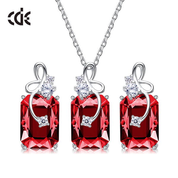 European and American antique Crystal 925 Ladies Silver Jewelry Set