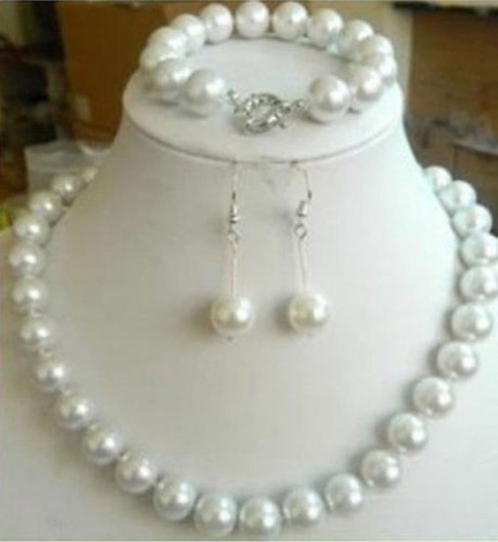 Details about Beautiful 10mm White Sea South Shell Pearl Round Beads Necklace Bracelet Earring