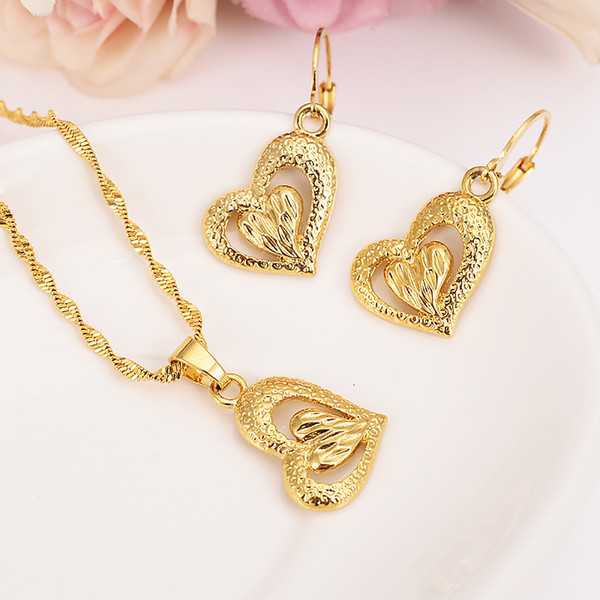 Ethiopian Wedding bridal Jewelry sets Gold Necklaces Habesha love heart Jewellery Africa Women girls