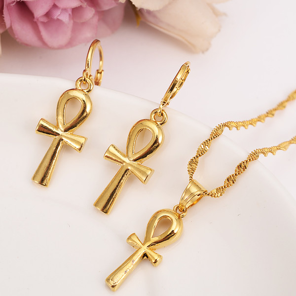 gold Necklace Earring Set Women Party Gift geometry Jewelry Sets daily wear mother gift DIY charms women girls Fine Jewelry