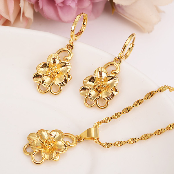 Goldsun flower Ethiopian Jewelry Sets Habesha Africa bridals Wedding jewelry Gift necklace pendnat earrings pendant sets diy charms