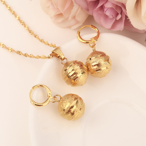 dubai india gold color beads pendant Earring Set Women Party Gift Jewelry Sets daily wear mother gift DIY charms women girls Fine Jewelry