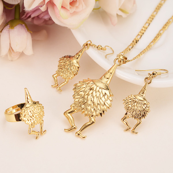 Gold Color Bird Pendant Necklaces/Earrings/Resizable Ring,Papua New Guinea Jewellery PNG Style Gifts